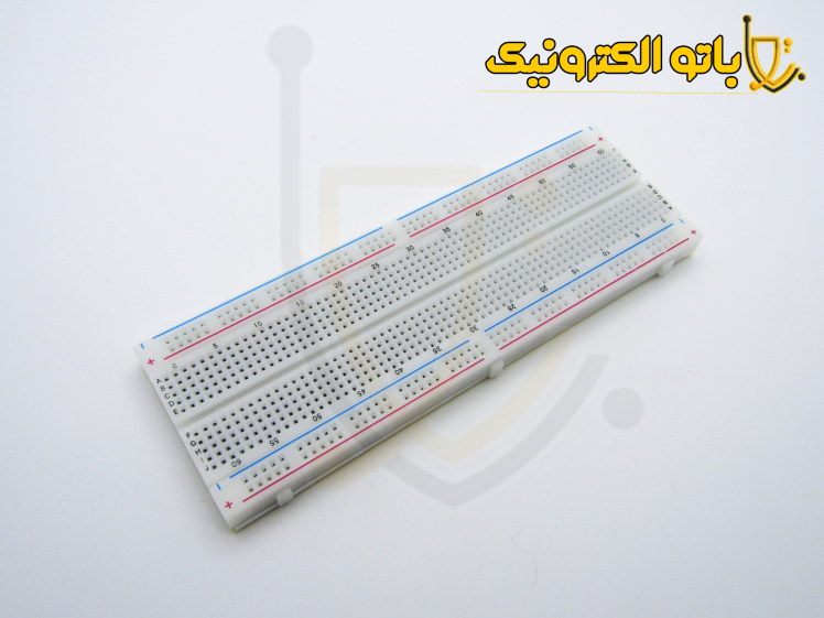 بردبورد MB102 باتو الکترونیک | برد بورد ۸۳۰ سوراخ با خط تغذیه ۵ ولت و ۳٫۳ ولت