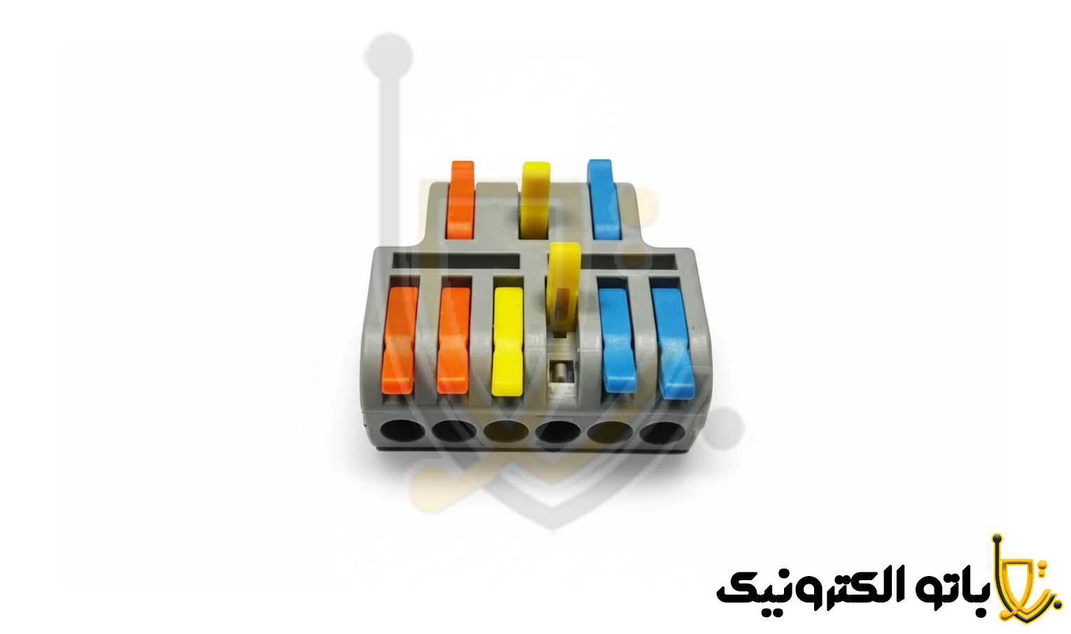  ترمینال فشاری شفاف 3 به 6 | ترمینال اهرمی 3 ورودی 6 خروجی بدون پیچ | باتو الکترونیک 