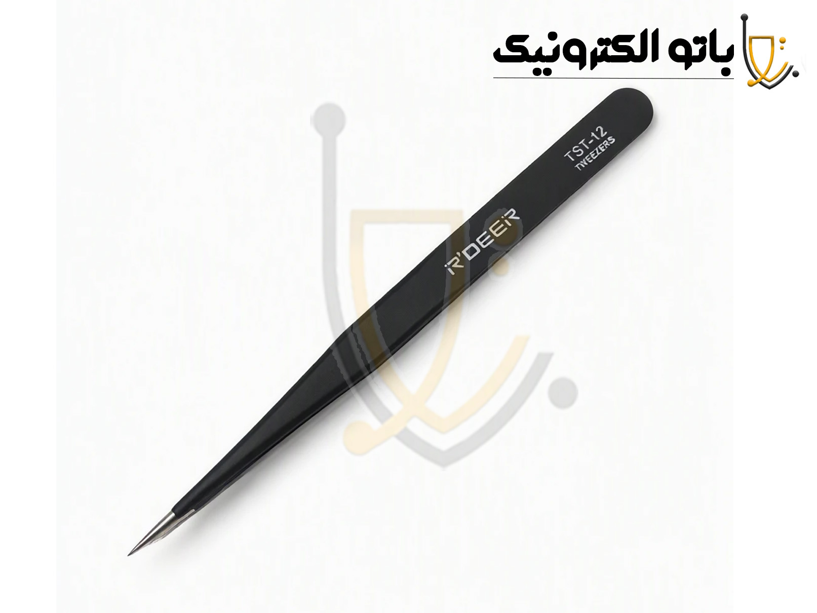 خرید پنس سرکج آردر TST-12 | پنس دقیق ESD و ضد زنگ R’DEER برای تعمیرات برد و لحیمکاری