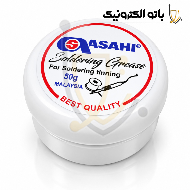 خرید روغن لحیم ۵۰ گرمی طرح ASAHI | روان‌ساز لحیم‌کاری باکیفیت و اقتصادی