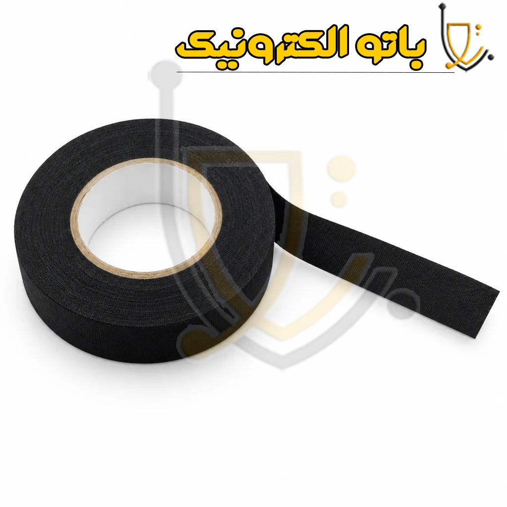  خرید چسب برزنتی ۲ سانت مشکی | چسب الیاف‌دار ضد آب و همه‌کاره با چسبندگی فوق‌العاده 