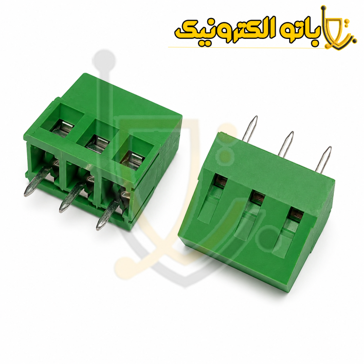 خرید ترمینال فونیکس 128 سه پین 5mm سبز | ترمینال پیچی بردی