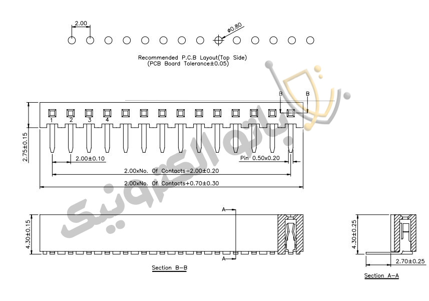 خرید پین هدر 1x40 ماده رایت 2 میلی‌متر – کیفیت بالا و قیمت مناسب | باتوالکترونیک