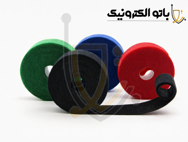 خرید رول ۵ متری بست کابل چسبی ولکرو مشکی | بست کمربندی پارچهای دوطرفه مدیریت کابل