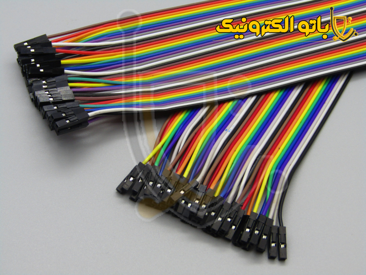 سیم فلت برد بوردی ماده به ماده باتو الکترونیک | کابل جامپر تخت دو سری فیمیل برای اتصال آردوینو و ماژول