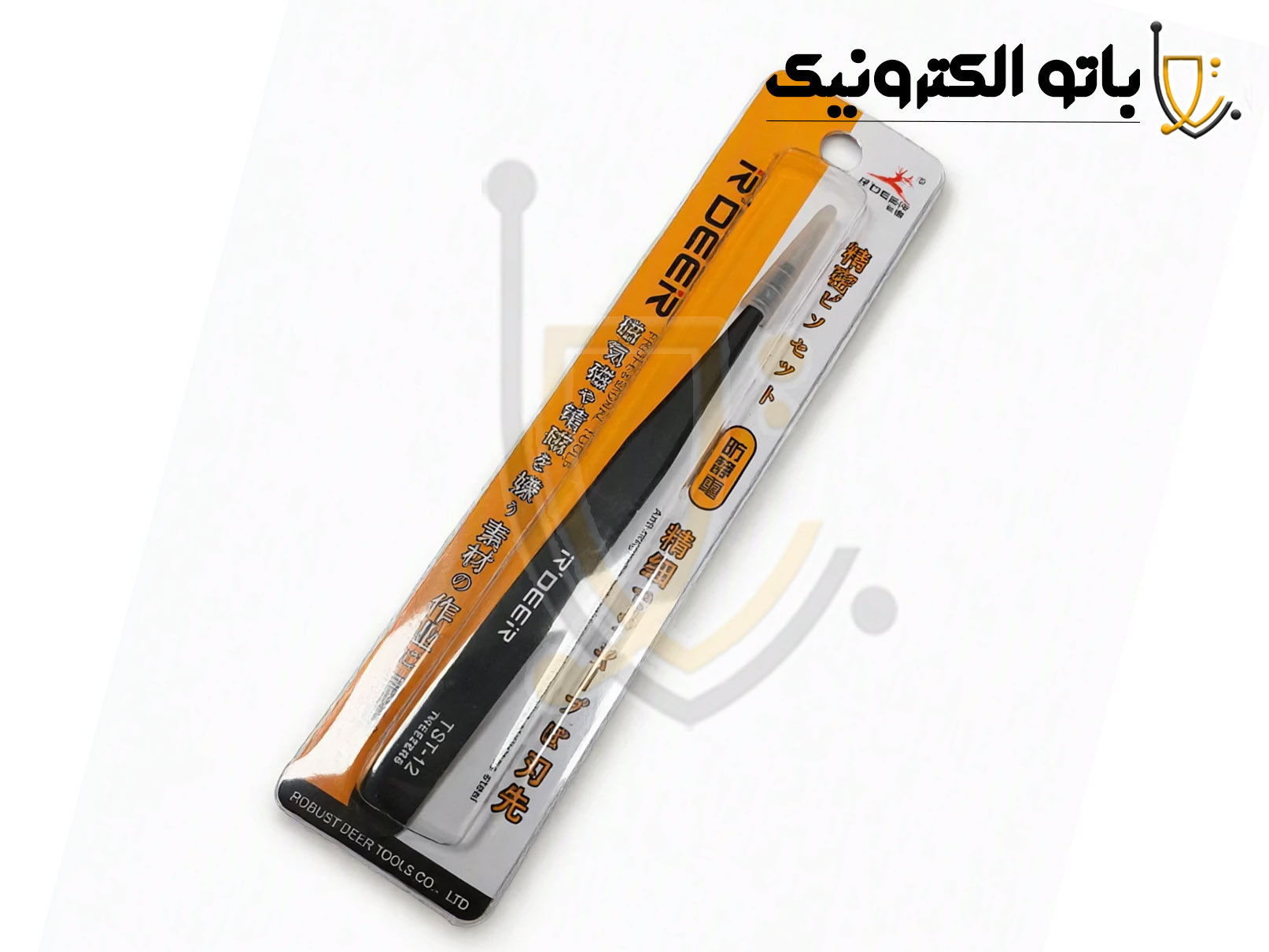 خرید پنس سرکج آردر TST-12 | پنس دقیق ESD و ضد زنگ R’DEER برای تعمیرات برد و لحیمکاری