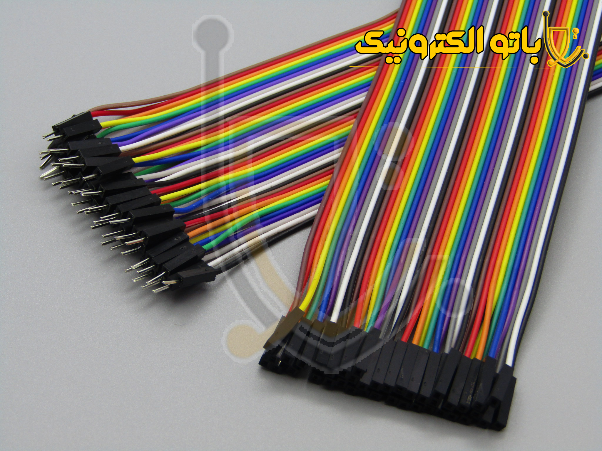 سیم فلت برد بوردی نر به ماده ۲۰ سانتی باتو الکترونیک | کابل جامپر فلت سیلیکونی یک سر فیمیل و یک سر ماله مناسب Arduino و