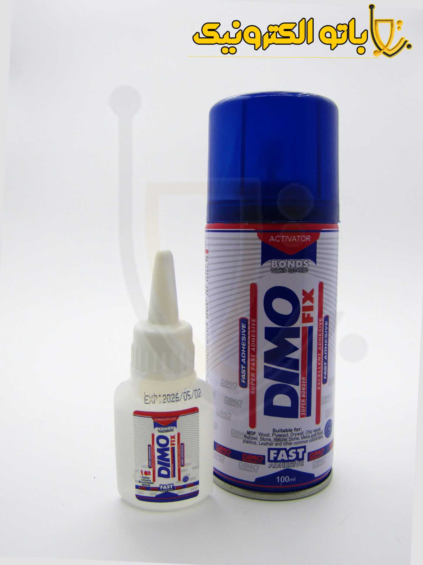 چسب ۱۲۳ دیموفیکس DIMO FIX | چسب فوری دو جزئی با اسپری خشککن سریع