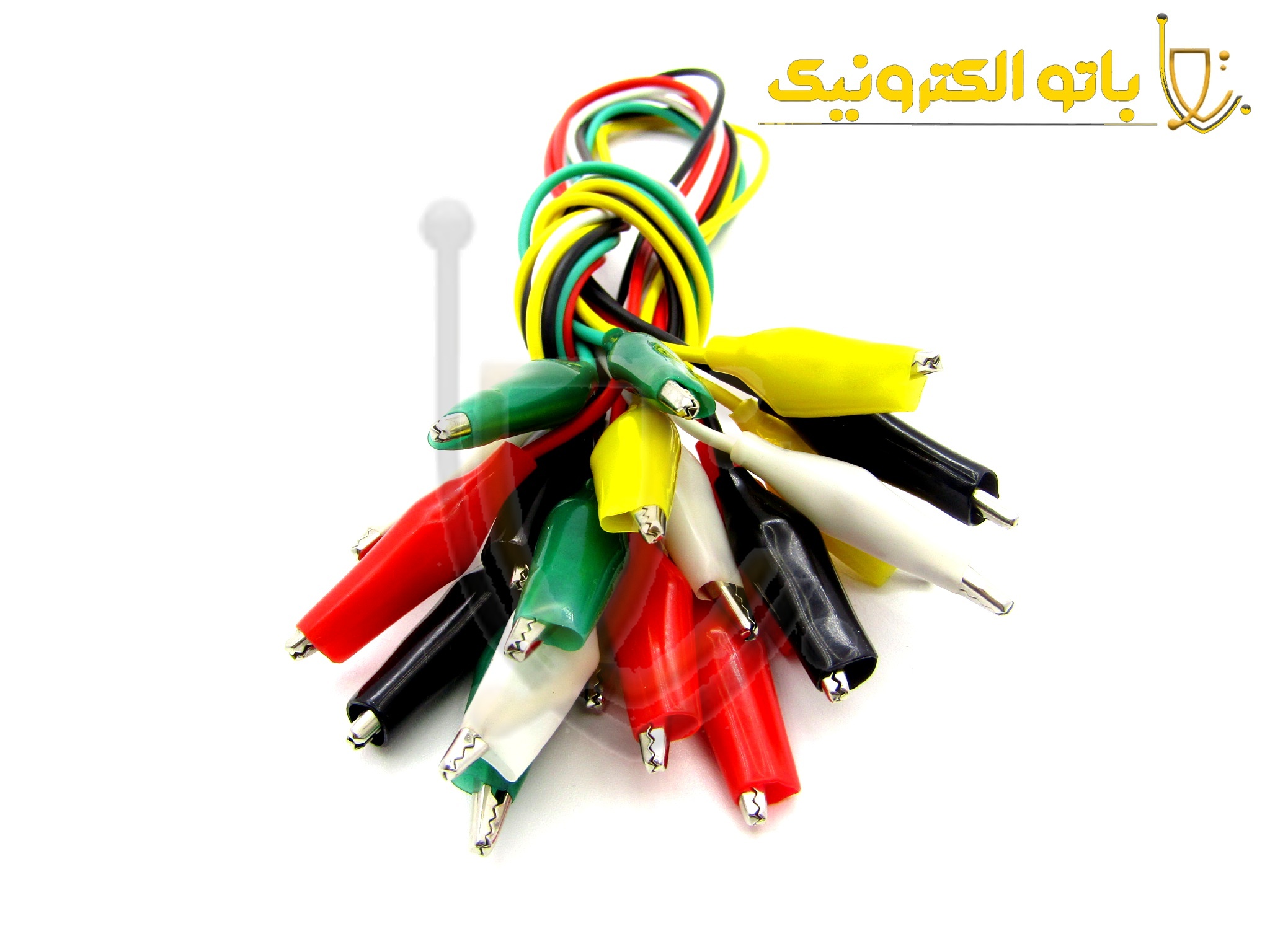  گیره سوسماری سیم‌دار بزرگ – سیم ۳۰ سانتی رنگی و فک فلزی مقاوم | باتو الکترونیک 