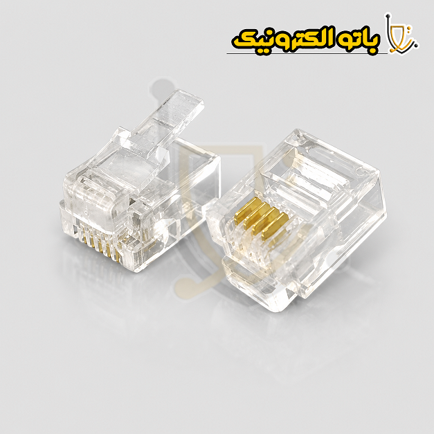 خرید سوکت تلفنی 6P4C شفاف | کانکتور تلفن 6 موقعیت 4 پین